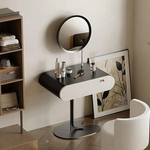 Suzuki Slimline Dressing Table with Mirror & Stool, Small Vanity Makeup Desk with Storage, Modern Bedroom Dressing Table Set - Sleek Furniture