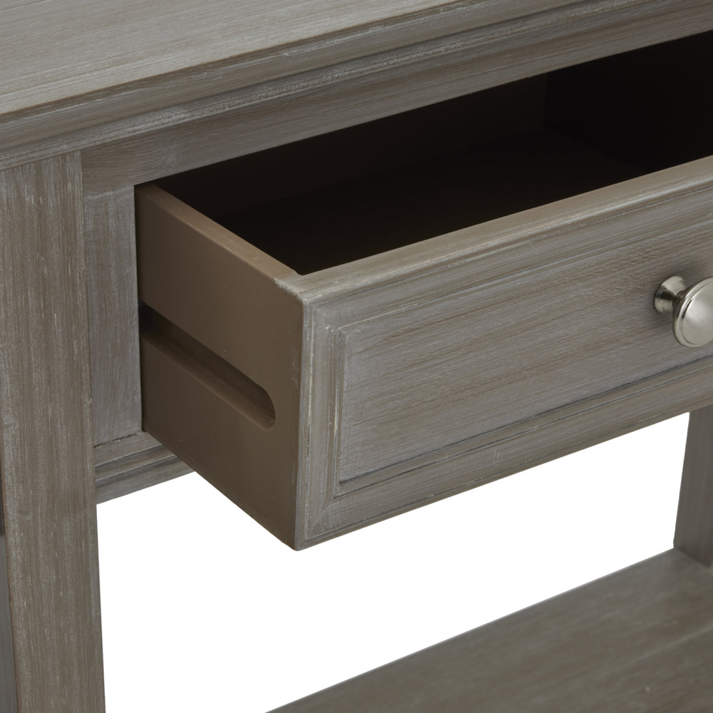 Serene Collection Four Drawer Console Table – Distressed Grey Hardwood with Ample Storage - My Store