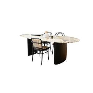 Tambo Pebble Shape Dining Table, Sintered Stone Top, Modern Luxury Dining Table - Sleek Furniture