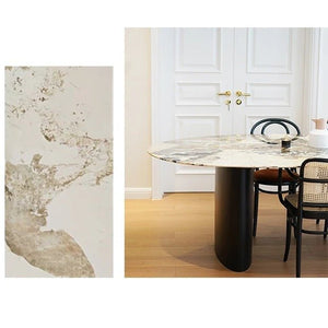 Tambo Pebble Shape Dining Table, Sintered Stone Top, Modern Luxury Dining Table - Sleek Furniture