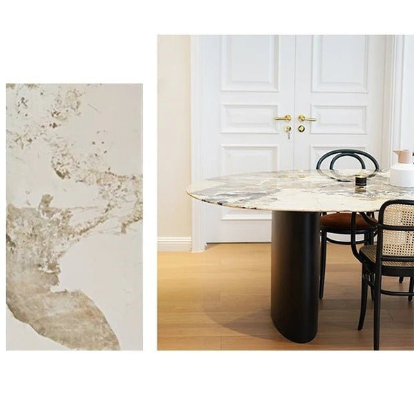 Tambo Pebble Shape Dining Table, Sintered Stone Top, Modern Luxury Dining Table - Sleek Furniture