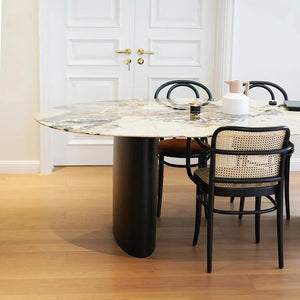 Tambo Pebble Shape Dining Table, Sintered Stone Top, Modern Luxury Dining Table - Sleek Furniture