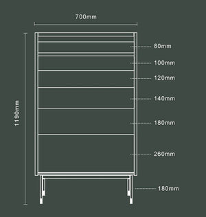Tandy Contemporary Chest of Drawers with Mirror – Modern MDF Storage Cabinet with Wooden Finish & Metal Frame for Bedroom, Grey/Green - Sleek Furniture
