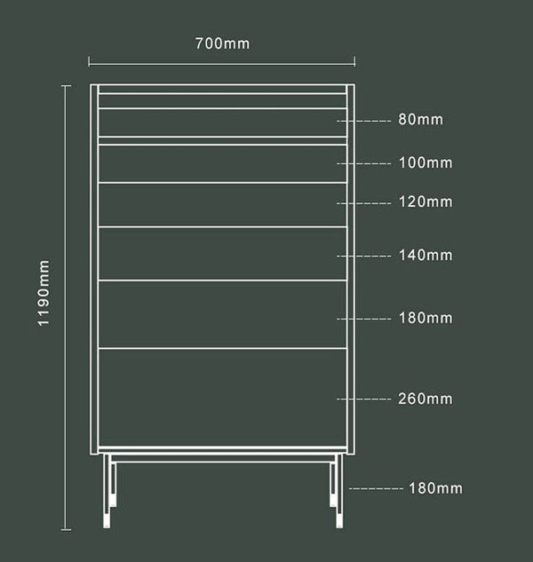 Tandy Contemporary Chest of Drawers with Mirror – Modern MDF Storage Cabinet with Wooden Finish & Metal Frame for Bedroom, Grey/Green - Sleek Furniture