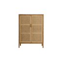 Tandy T3 Rattan Sideboard Cabinet – Hallway Storage Unit & Shoe Organizer, Modern Wooden Storage Cabinet with Rattan Doors, Oak & Black Finish - Sleek Furniture