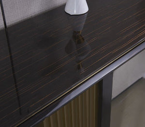 Tayma Console Table – Luxury Sintered Stone Top Entryway Table with Gold & Black Metal Frame | Contemporary Modern Hallway Sofa Table for Living Room & Office - Sleek Furniture
