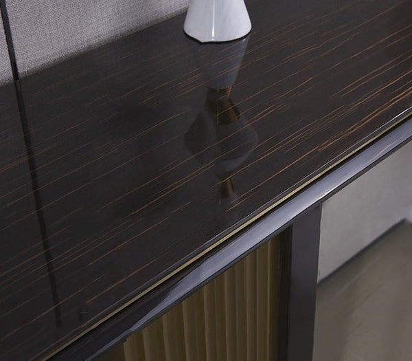 Tayma Console Table – Luxury Sintered Stone Top Entryway Table with Gold & Black Metal Frame | Contemporary Modern Hallway Sofa Table for Living Room & Office - Sleek Furniture