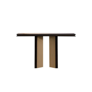 Tayma Console Table – Luxury Sintered Stone Top Entryway Table with Gold & Black Metal Frame | Contemporary Modern Hallway Sofa Table for Living Room & Office - Sleek Furniture