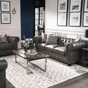 The Dorchester PU Leather Three Seater Sofa with Armchair – Contemporary Wooden Frame Living Room Set | Modern Comfortable 3-Seater Couch with Matching Armchair (Grey, Black, Brown) - Sleek Furniture
