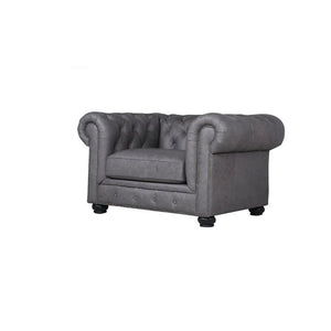 The Dorchester PU Leather Three Seater Sofa with Armchair – Contemporary Wooden Frame Living Room Set | Modern Comfortable 3-Seater Couch with Matching Armchair (Grey, Black, Brown) - Sleek Furniture