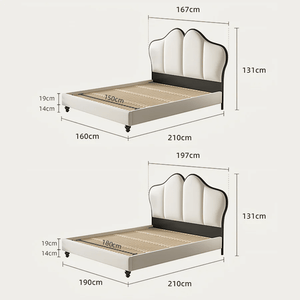 Tracy Cream Upholstered Bed Frame – King Size / Super King Size Luxury Wooden Bed with PU Leather Finish (Cream) - Sleek Furniture