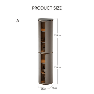 Triton Corner Wine Rack & Drinks Cabinet – PU Leather Wine Storage Unit with Glass Display, Stainless Steel Accents, Modern Home Bar Furniture - Sleek Furniture