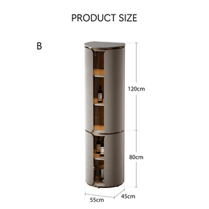 Triton Corner Wine Rack & Drinks Cabinet – PU Leather Wine Storage Unit with Glass Display, Stainless Steel Accents, Modern Home Bar Furniture - Sleek Furniture