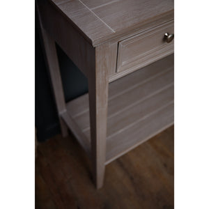 Serene Collection Four Drawer Console Table – Distressed Grey Hardwood with Ample Storage - My Store