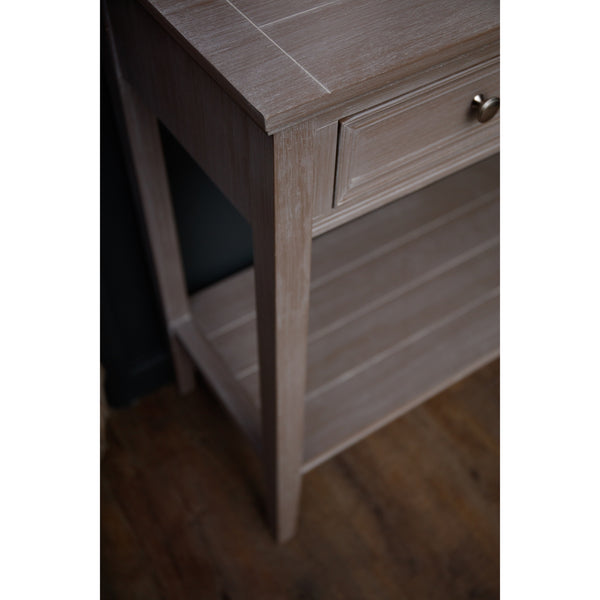 Serene Collection Four Drawer Console Table – Distressed Grey Hardwood with Ample Storage - My Store