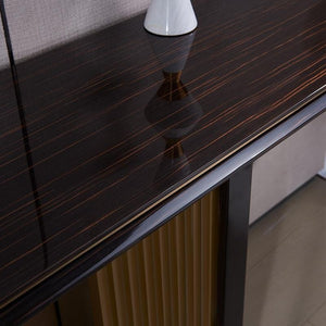 Tulma Rattan Sideboard Cabinet – Contemporary Wooden Storage Unit with Rattan Doors, Modern Light & Dark Oak Finish Sideboard for Living & Dining Room - Sleek Furniture