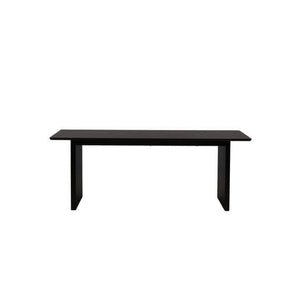 Mmilo Vail Rectangular Dining Table – 200x100 cm, Black MDF, Nordic Design, Modern Dining Table for 6–8 People