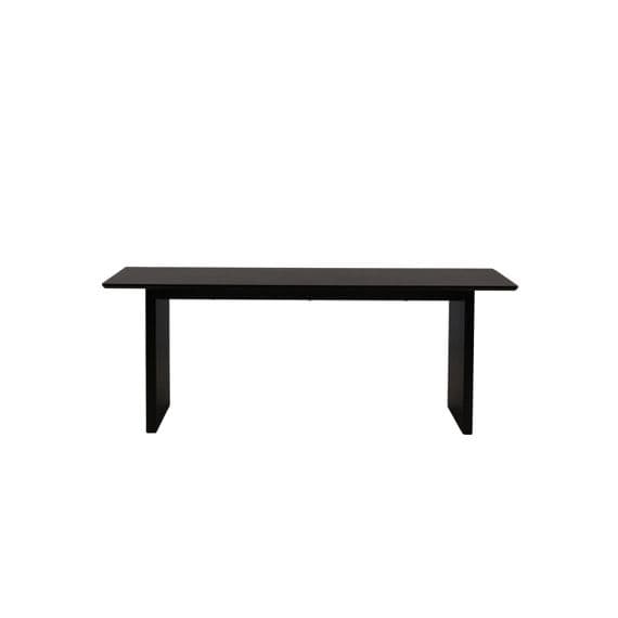 Mmilo Vail Rectangular Dining Table – 200x100 cm, Black MDF, Nordic Design, Modern Dining Table for 6–8 People