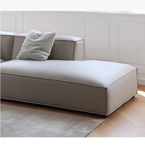 Valdemar Four Seater Leathaire Sofa – Modern Contemporary Grey Sofa with High Density Sponge Cushions | Stylish Living Room Seating - Sleek Furniture