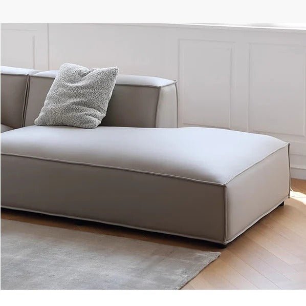 Valdemar Four Seater Leathaire Sofa – Modern Contemporary Grey Sofa with High Density Sponge Cushions | Stylish Living Room Seating - Sleek Furniture