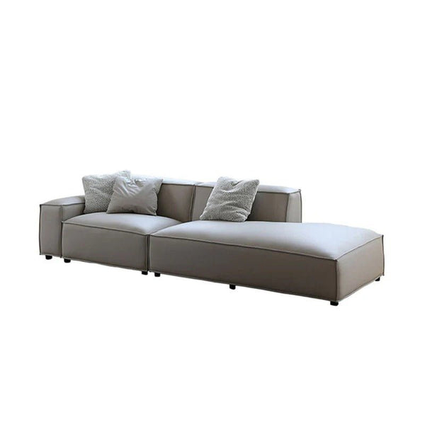 Valdemar Four Seater Leathaire Sofa – Modern Contemporary Grey Sofa with High Density Sponge Cushions | Stylish Living Room Seating - Sleek Furniture