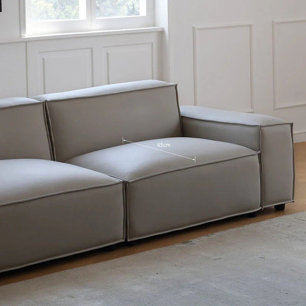 Valdemar Four Seater Leathaire Sofa – Modern Contemporary Grey Sofa with High Density Sponge Cushions | Stylish Living Room Seating - Sleek Furniture