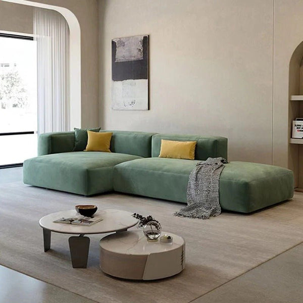 Valentina 3-Seater Corner Sofa – Modern Velvet Upholstered L-Shaped Sofa for Living Room, Comfortable Contemporary Seating - Sleek Furniture