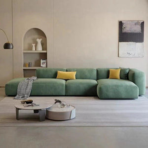 Valentina 4-Seater Corner Sofa – Modern Velvet L-Shaped Sofa for Living Room, Spacious Contemporary Upholstered Seating - Sleek Furniture