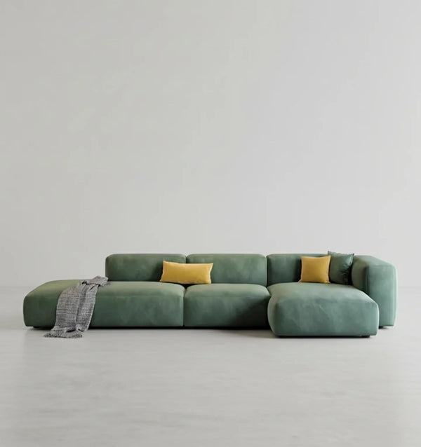 Valentina 4-Seater Corner Sofa – Modern Velvet L-Shaped Sofa for Living Room, Spacious Contemporary Upholstered Seating - Sleek Furniture