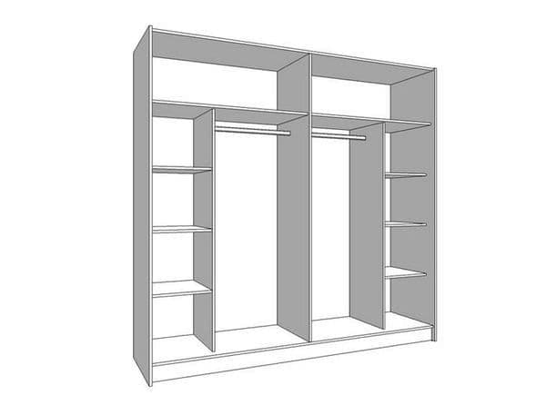 Valentina Grey 220cm Sliding Wardrobe with Mirror – 2-Door Graphite Grey Storage Cabinet for Bedroom - My Store