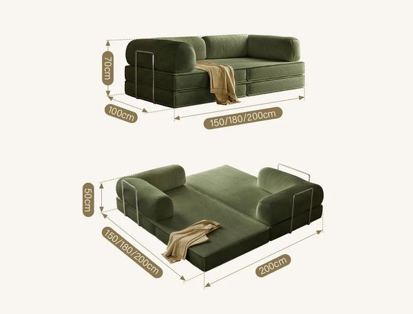Van Buren Foldable Lazy Sofa Bed, Corduroy Convertible Floor Sofa Bed with High Density Sponge Filling, Compact Folding Sleeper Chair for Living Room, Guest Room & Small Spaces - Sleek Furniture