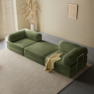 Van Buren Foldable Lazy Sofa Bed, Corduroy Convertible Floor Sofa Bed with High Density Sponge Filling, Compact Folding Sleeper Chair for Living Room, Guest Room & Small Spaces - Sleek Furniture