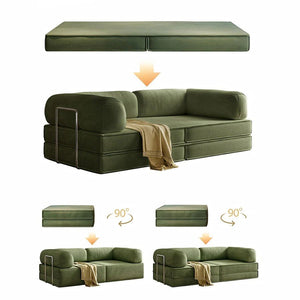 Van Buren Foldable Lazy Sofa Bed, Corduroy Convertible Floor Sofa Bed with High Density Sponge Filling, Compact Folding Sleeper Chair for Living Room, Guest Room & Small Spaces - Sleek Furniture