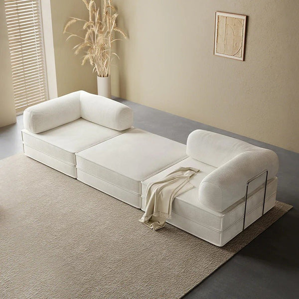 Van Buren Foldable Lazy Sofa Bed, Corduroy Convertible Floor Sofa Bed with High Density Sponge Filling, Compact Folding Sleeper Chair for Living Room, Guest Room & Small Spaces - Sleek Furniture