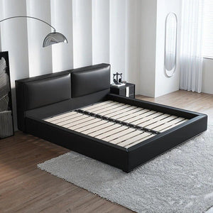 Vanessa Black PU Leather King / Super King Size Bed Frame with Wooden Support – Contemporary Modern Bedroom Bed - Sleek Furniture