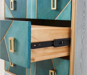 Velma Green Chest of Drawers Cabinet with Metal Legs – Contemporary Modern Storage Unit for Bedroom & Living Room - Sleek Furniture