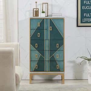 Velma Green Chest of Drawers Cabinet with Metal Legs – Contemporary Modern Storage Unit for Bedroom & Living Room - Sleek Furniture