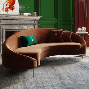 Verano Three Seater Red Velvet Sofa with Painted Steel Legs – Modern Contemporary Upholstered Living Room Couch - Sleek Furniture