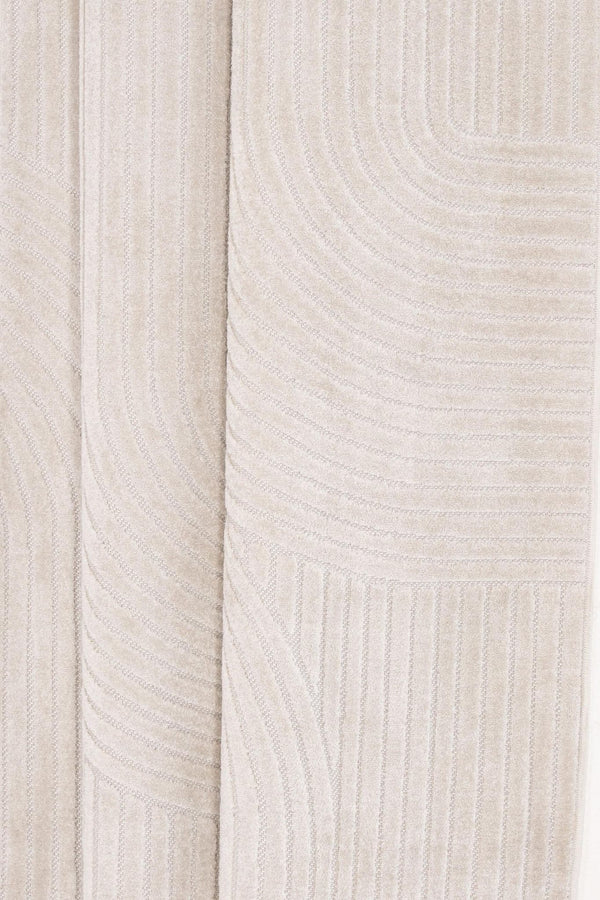 Vince Solar Rectangular Rug 340x240 cm | White Modern Low-Pile Rug