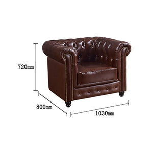 Vintage Chesterfield 3-Seater Sofa – Classic Button Tufted PU Leather Couch, Dark Brown Luxury Living Room Sofa with High Density Foam Cushions, Elegant Traditional Chesterfield Design - Sleek Furniture