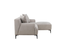 Viskan 3-Seater Sofa with Divan | Matte Black Frame & Light Grey Fabric