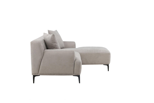 Viskan 3-Seater Sofa with Divan | Matte Black Frame & Light Grey Fabric