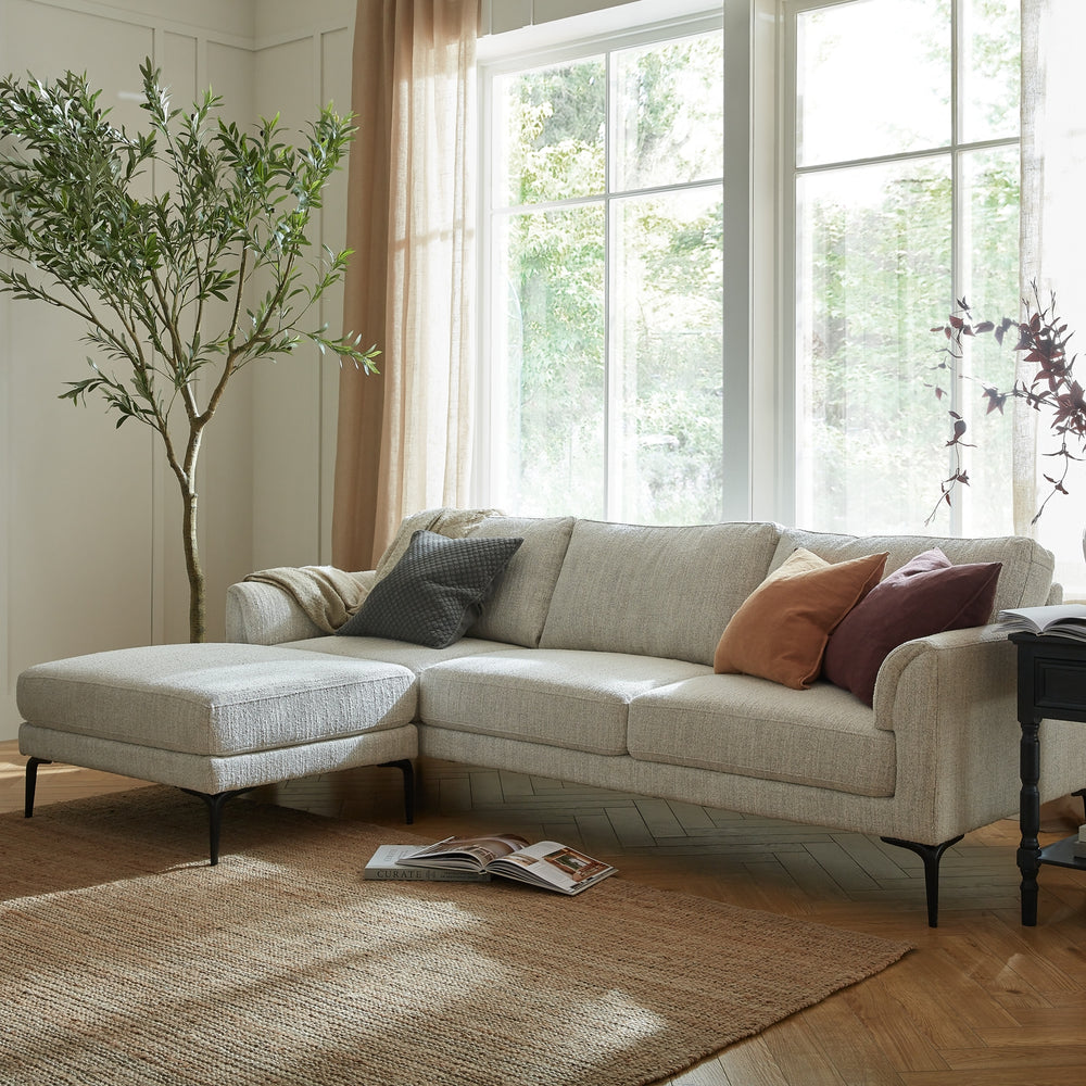 Zephra 3-Seater Sofa with Footstool Contemporary Textured Upholstery & Versatile Modern Design - My Store