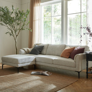 Zephra 3-Seater Sofa with Footstool Contemporary Textured Upholstery & Versatile Modern Design - My Store