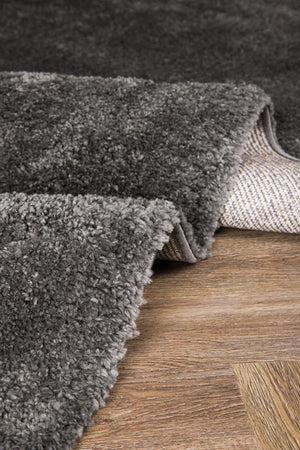 Walter Pluto Dark Grey Rectangular Carpet | 340x240 cm Soft Polyester Area Rug