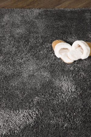 Walter Pluto Dark Grey Rectangular Carpet | 340x240 cm Soft Polyester Area Rug