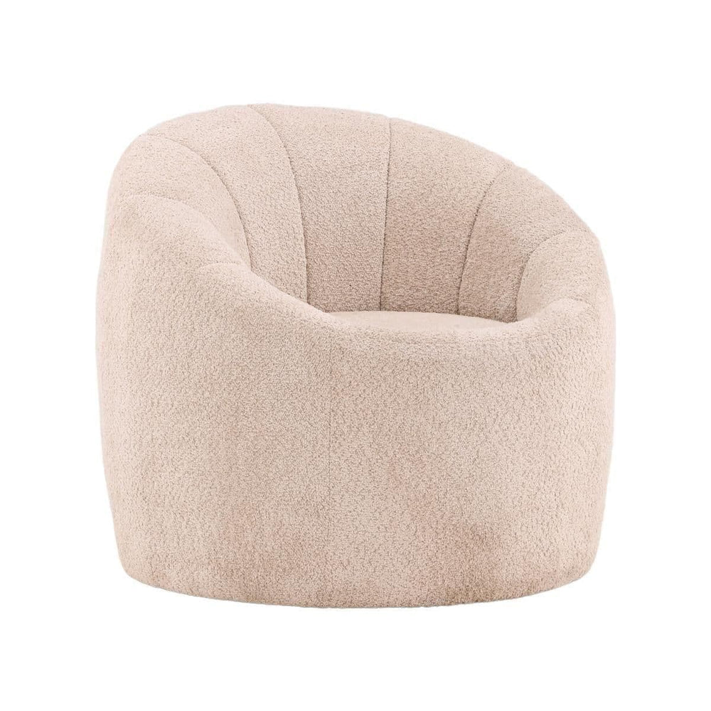 Warren Beige Armchair | Modern Bouclé Fabric Accent Chair for Living Room Comfort