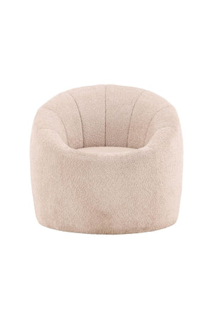 Warren Beige Armchair | Modern Bouclé Fabric Accent Chair for Living Room Comfort