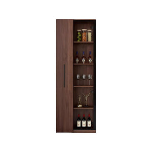 Wavecrest Wooden Cocktail Bar Cabinet with Glass Doors & Storage Shelves | Modern Walnut Finish Home Bar Unit for Living Room, Dining Area & Entertainment Spaces - Sleek Furniture