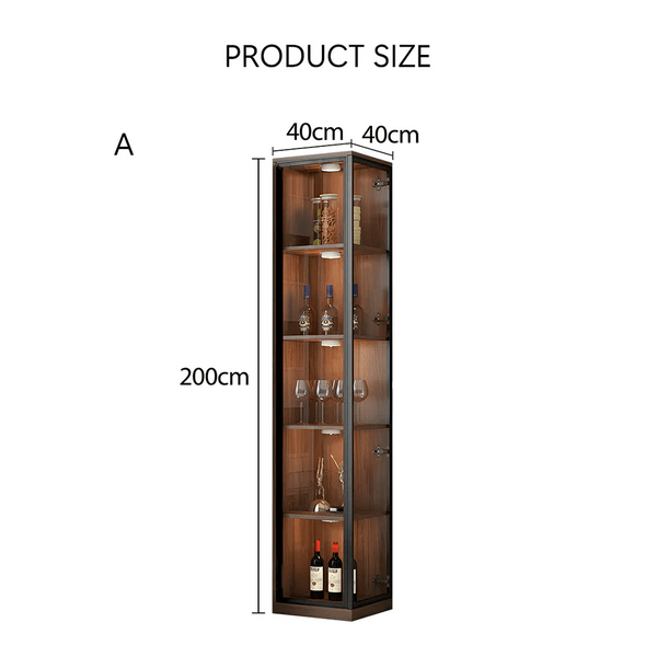 Wavecrest Wooden Cocktail Bar Cabinet with Glass Doors & Storage Shelves | Modern Walnut Finish Home Bar Unit for Living Room, Dining Area & Entertainment Spaces - Sleek Furniture